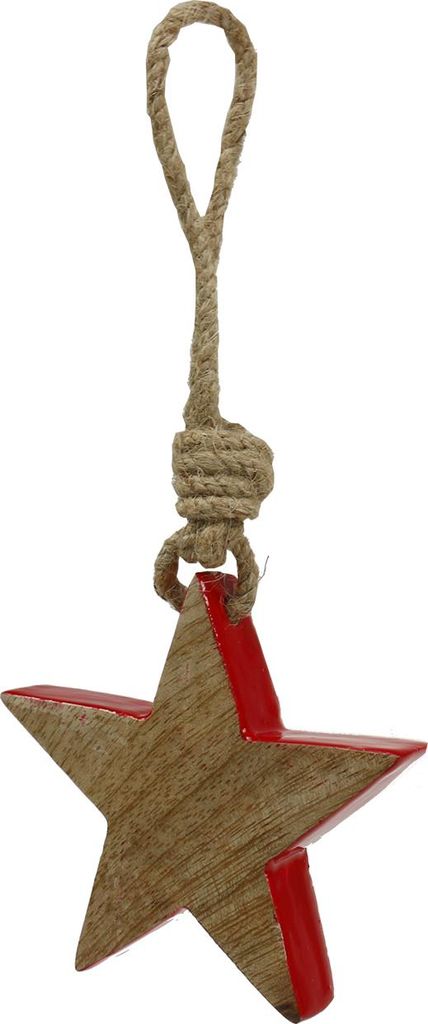 Stern aus Holz mit Aufhängung für Weihnachtsdeko