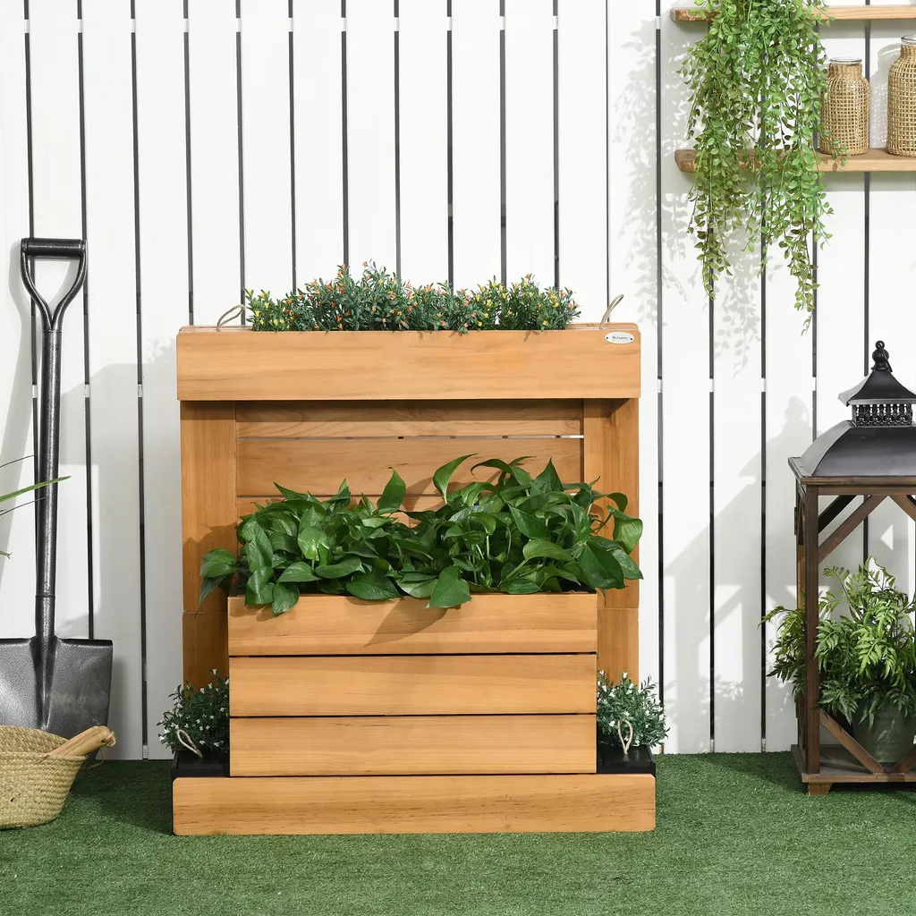Jardinière surélevée à auto-arrosage avec 4 compartiments de plantation
