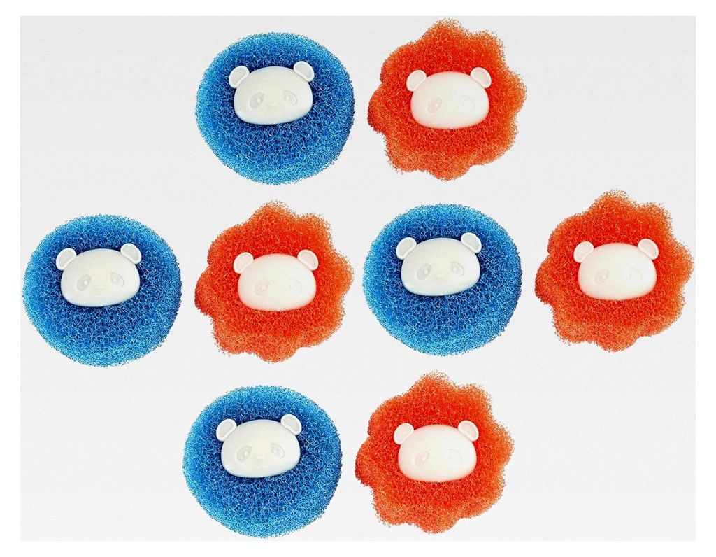 8 Stück Tierhaarentferner für die Waschmaschine, Blau und Orange, Wiederverwendbare Fusselball für die Waschmaschine, Flusenfilter zum Entfernen...