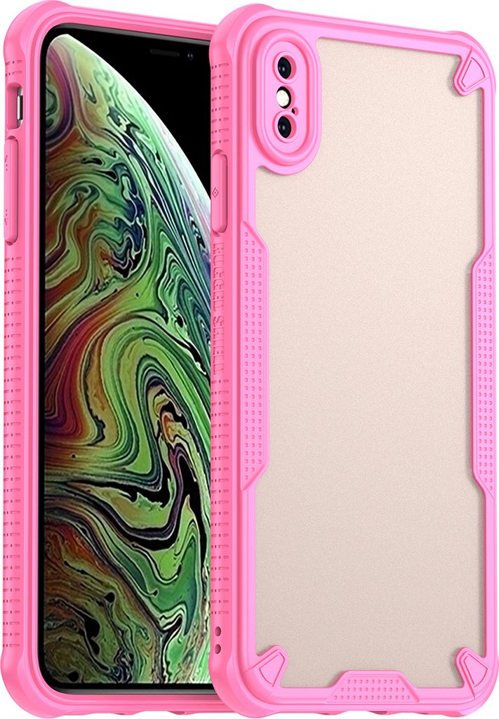 Schutzhülle für iPhone XS Max, transluzente matte Rückseite, TPU Bumper Case Pink