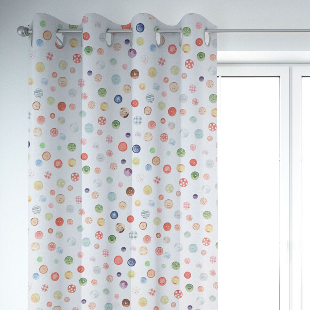 SCHÖNER LEBEN. Vorhang Digitaldruck Nähen Knöpfe ecru multi 245cm Aufhängung Ösen