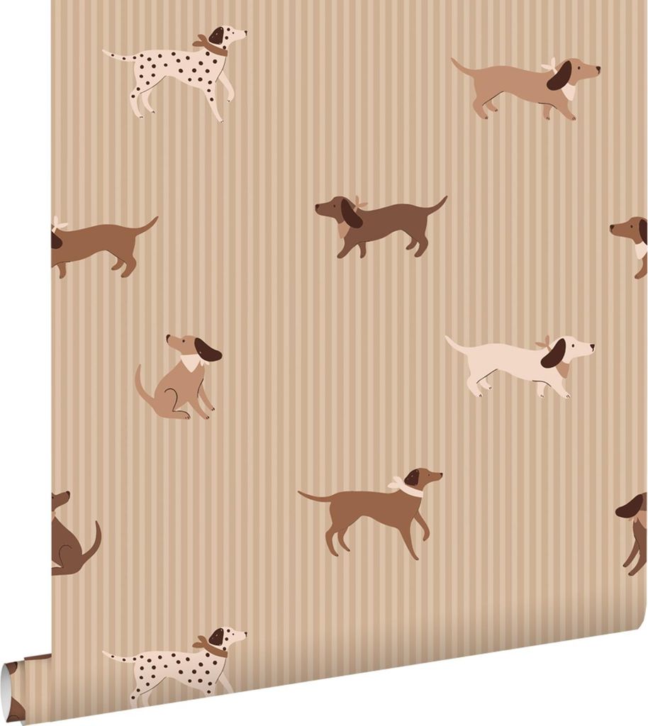 ESTAhome Tapete Hunde Braun 50 x 900 cm