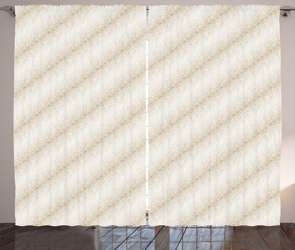 ABAKUHAUS Abstrakt Rustikaler Gardine, Diagonal erdige Ton-Punkte, Schlafzimmer Kräuselband Vorhang mit Schlaufen und Haken, 280 x 225 cm, Dunkler...