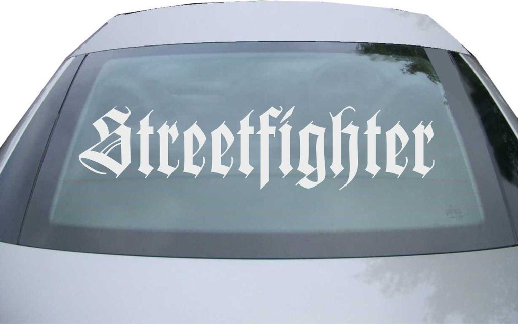 Indigos UG - Aufkleber Heckscheibe & Motorklappe DE2185 - silber - 600x142 mm - Streetfighter - Auto Scheiben Fenster Heckklappe Tuning Racing JDM ...