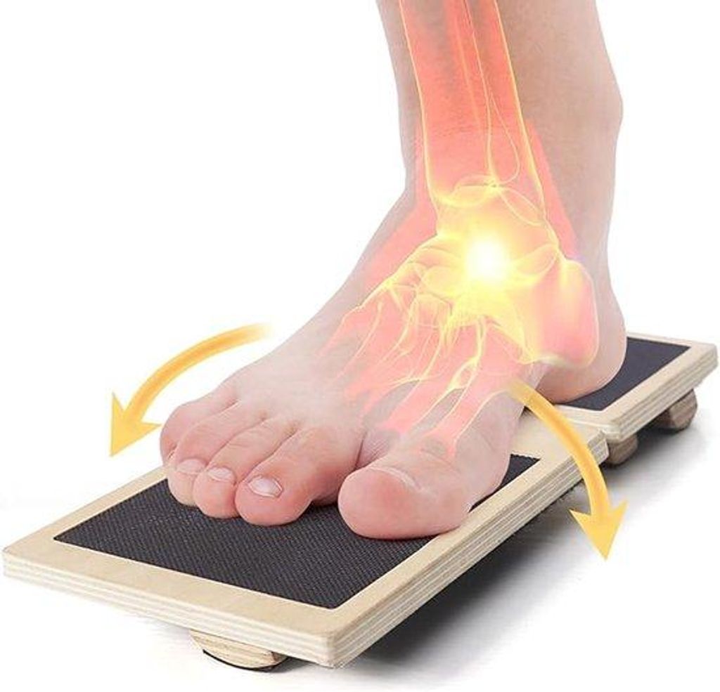Gesundheitsgeräte, einbeiniges Balancebrett, antislip Holzschaukelbrett, schwarz, 11,8*4,35*1,18 cm