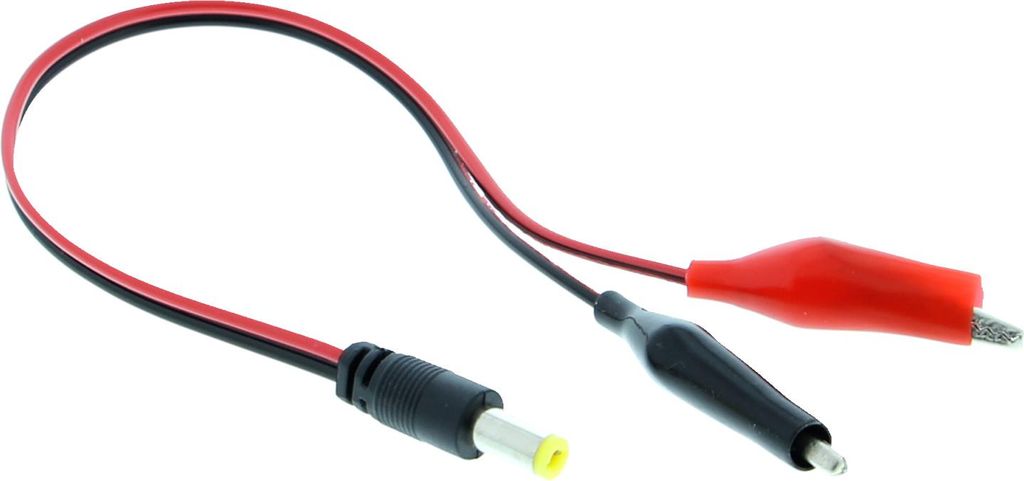 Kabel - Krokodilklemmen auf 5.5*2.1mm DC Klemme (männlich) - 30cm