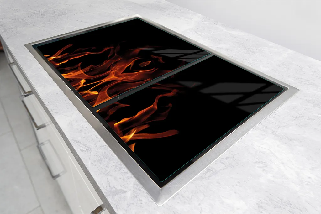 Copri Fornelli Induzione 75x52 in Vetro Nero - Set 2 Pezzi Eleganti - 6