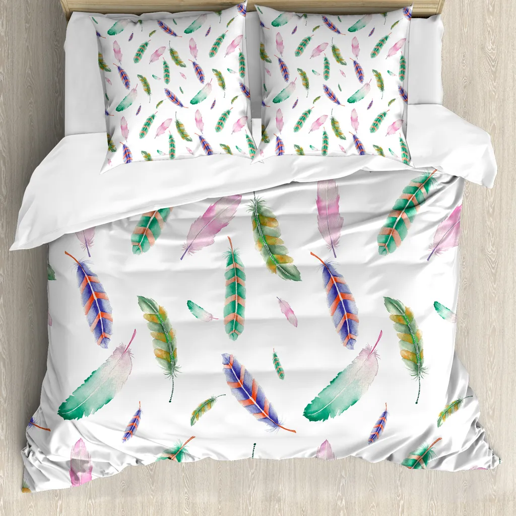 Copripiumino Moderno ABAKUHAUS Piume Colorate per Letto Matrimoniale