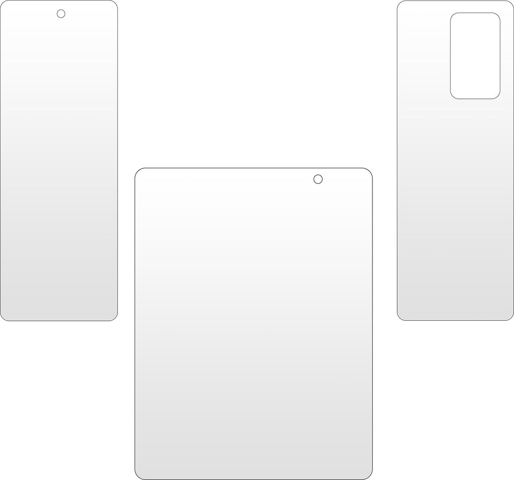 iMak, Samsung Galaxy Z Fold 2 3x Schutzfolien-Set aus Hydrogel, Imak, Transparent