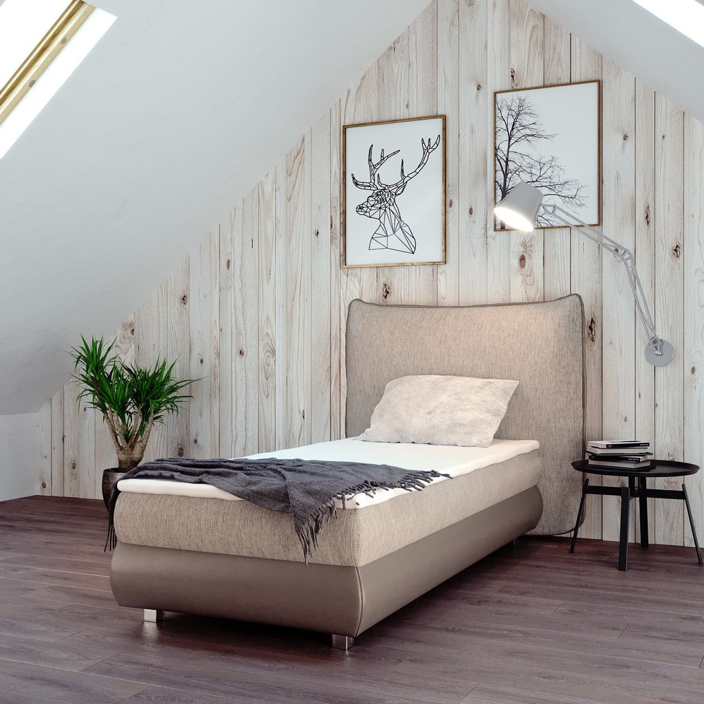 Boxspringbett Doppelbett TOGO 90x200cm Bett mit Bonellmatratze, mit Bettkasten f r Bettw sche und Topper. EIN Bett mit einem klassischen, konturier...