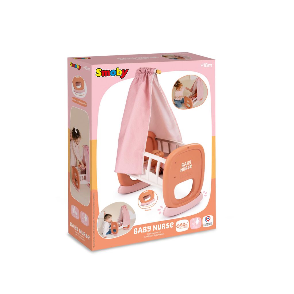 Smoby Baby Nurse Puppenwiege mit Himmel, für Kinder ab 18 Produktbild 