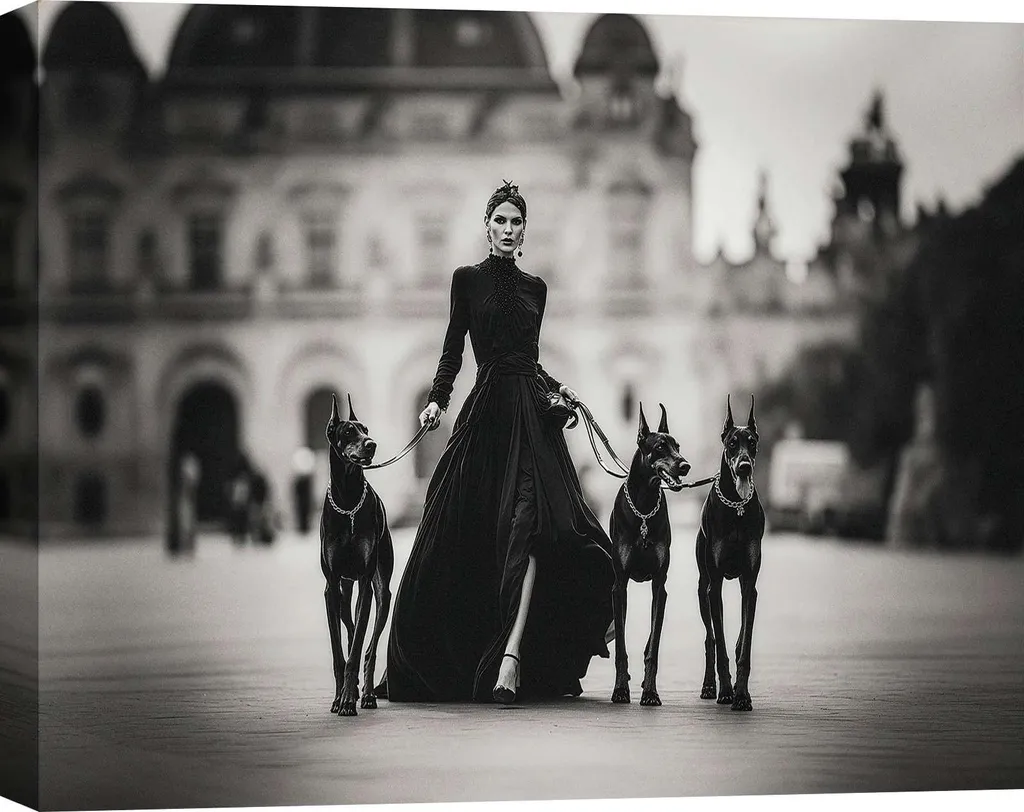 Impression sur toile artistique Julian Lauren 120x90cm Dame du château