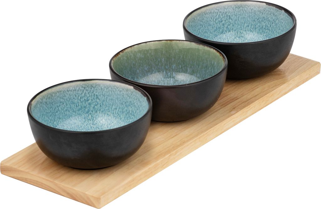 ladelle Fusion blaugrün 4-teilig Schalen- & Tablett-Set