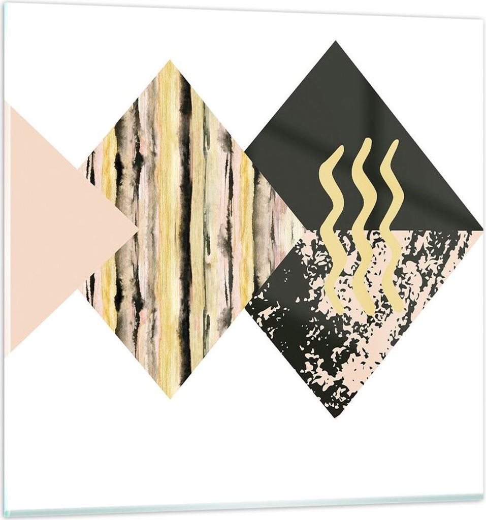 Bilder auf glas - Einteilig - Abstraktion Diamant Gürtel - 60x60cm - Glasbilder - Wandbilder - Bilder - zum Aufhängen bereit - Wanddekoration aus...