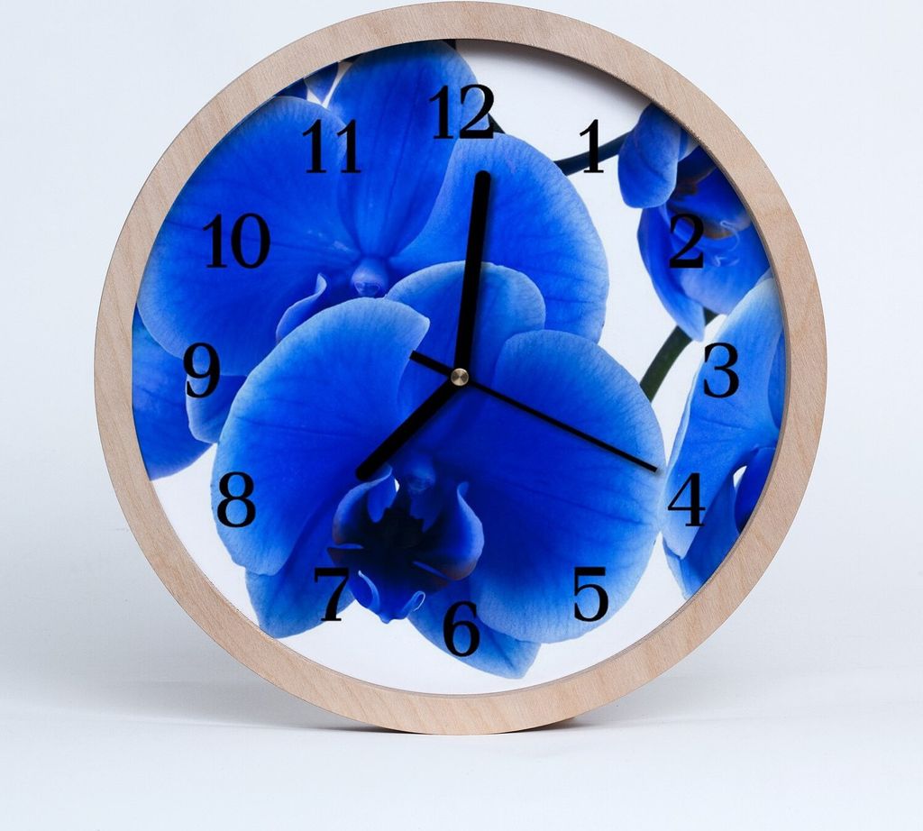Holzuhr 20fi cm wanduhr - Orchidee Blumen