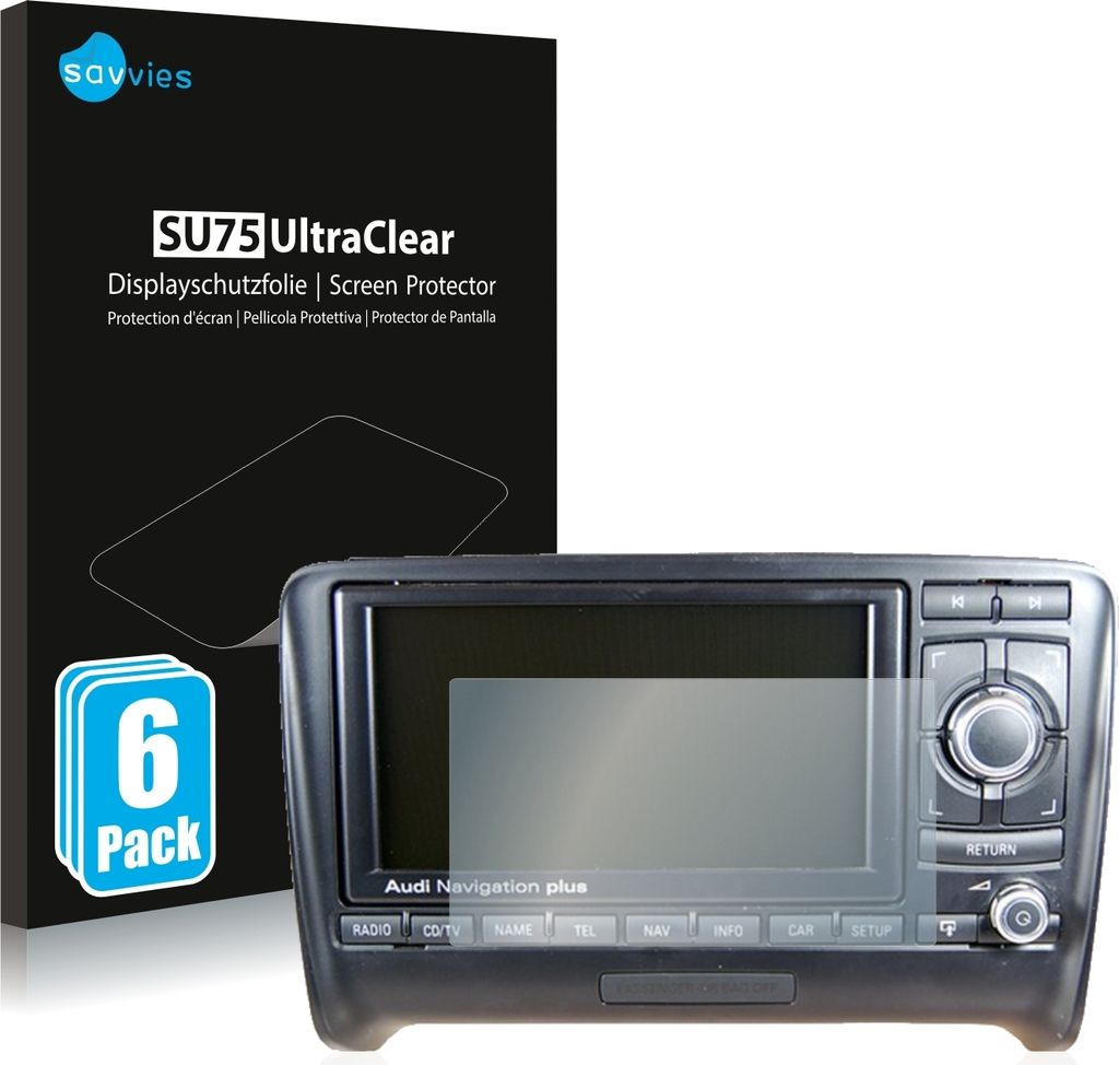 6x Für Audi A3 8P 2004-2012 RNS-E Schutzfolie Savvies Displayschutz Display Schutz Folie Klar Transparent