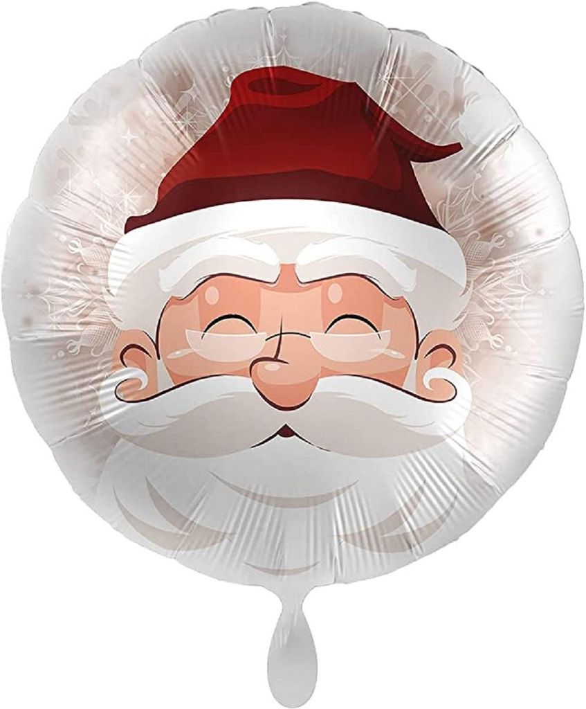 Santa Claus Folienballon Ballon Weihnachten Nikolausfeier perlweiß rot 43 cm