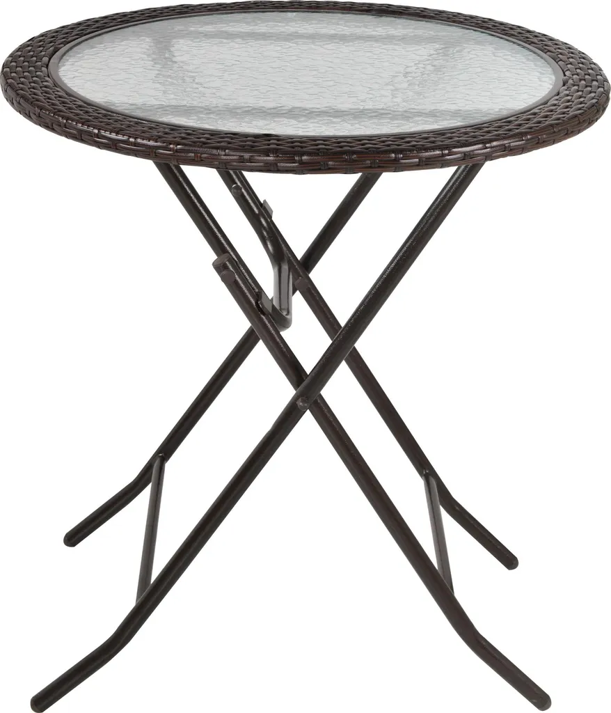 Table pliante robuste Ø68cm : gain de place et stabilité pour extérieur