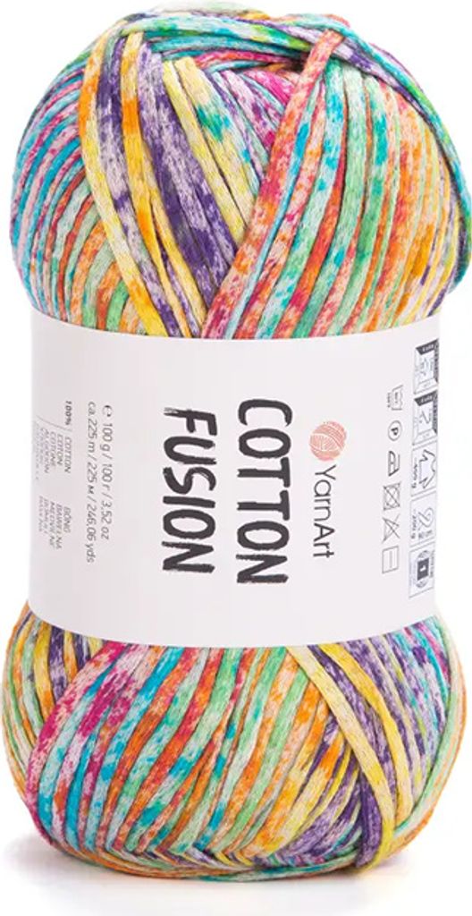 YarnArt Baumwolle Fusion: Multicolor Baumwollgarn, 225m/100g, für leichte Sommerprojekte