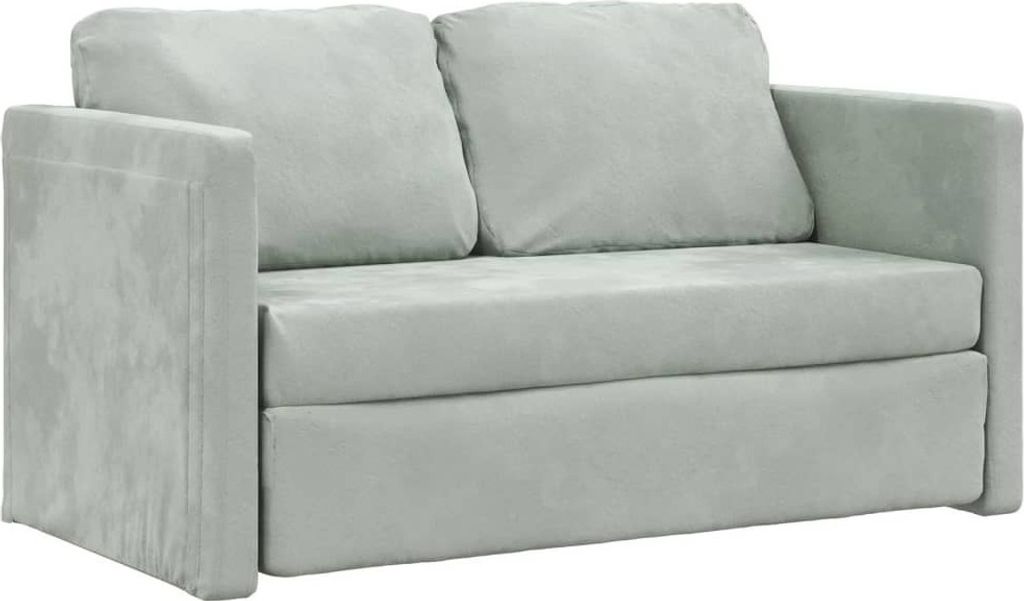 vidaXL Bodensofa mit Schlaffunktion Hellgrau 122x204x55 cm Produktbild 6