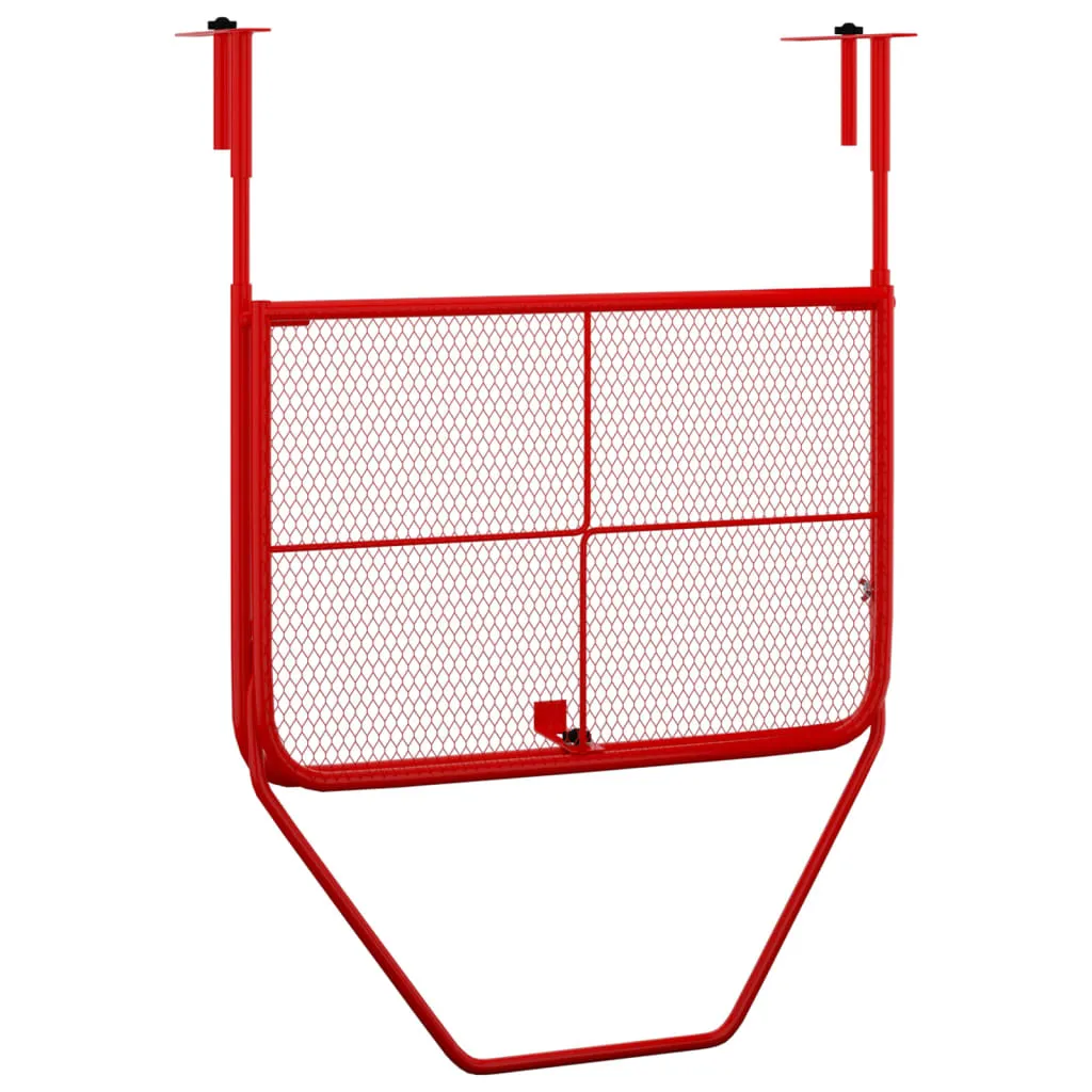 Table d'appoint acier rouge 60x40cm, robuste, idéale petits balcons