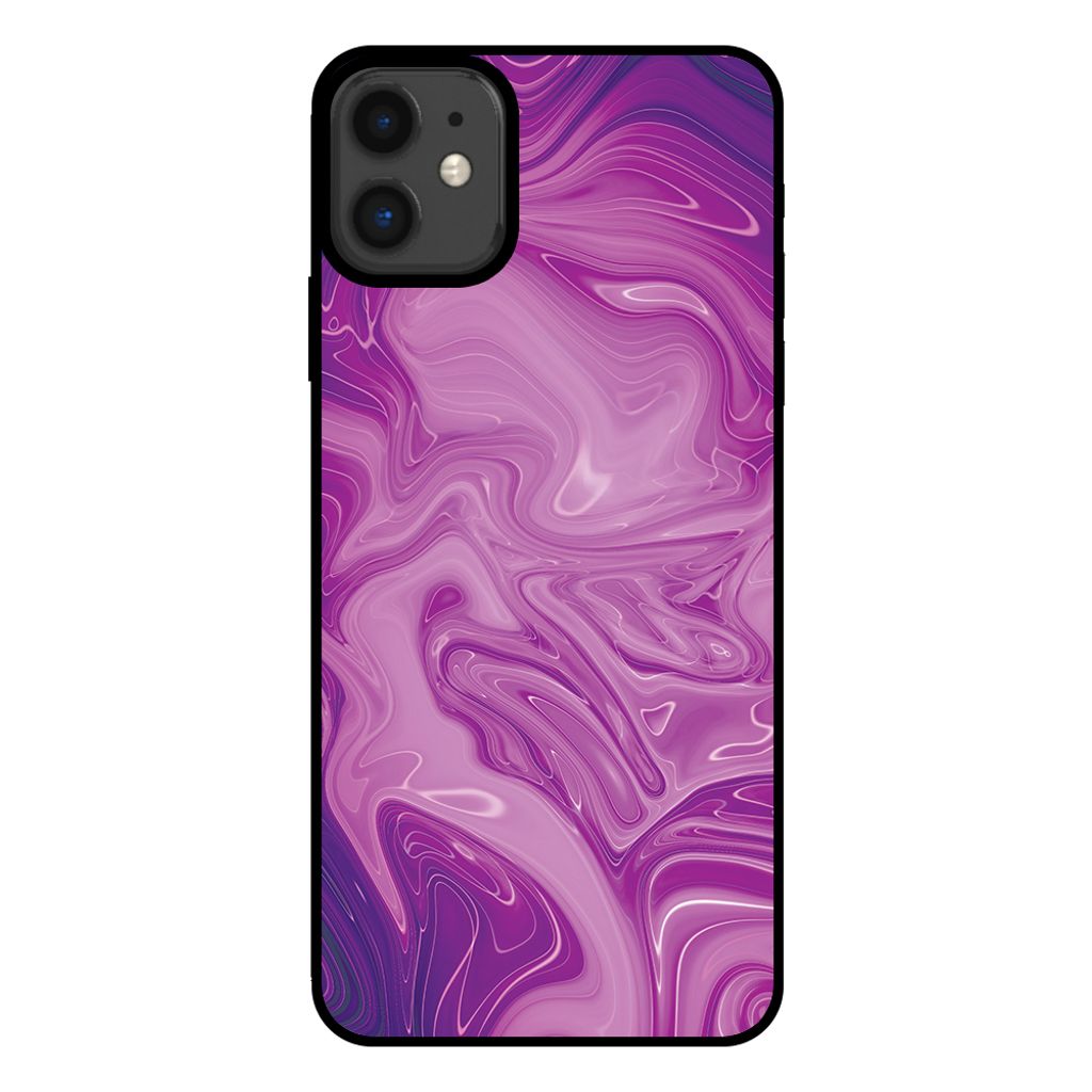 Smartphonica Handyhülle für iPhone 11 mit Marmordruck - TPU-Hülle mit Marmordesign - Lila