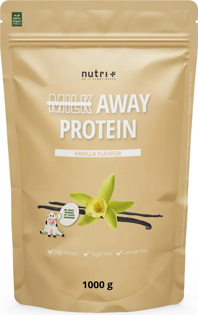 Protéine Nutri+ Milk Away Vanille 1kg - 5 Sources Végétales Premium
