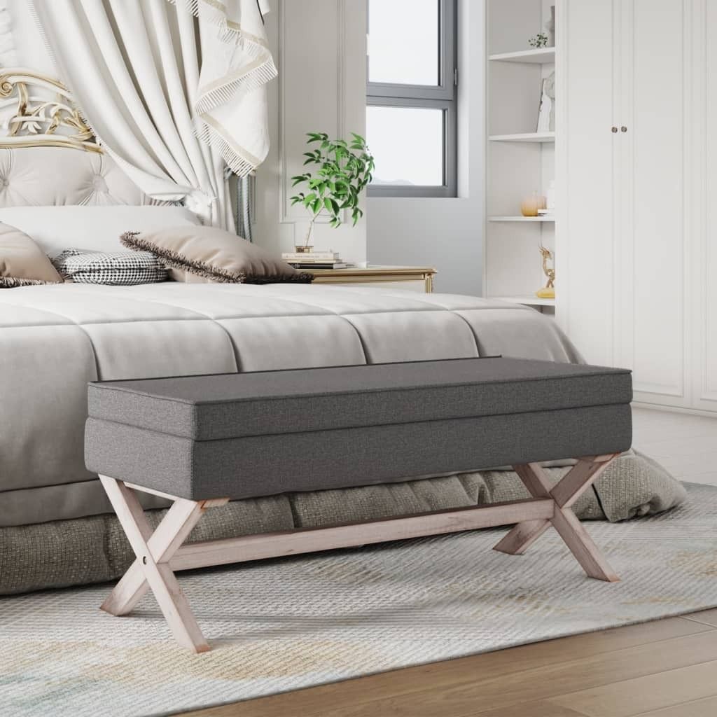 "2026 Promotion" Hocker mit Stauraum Dunkelgrau 110x45x49 cm Stoff - Sitzbänke CC20655