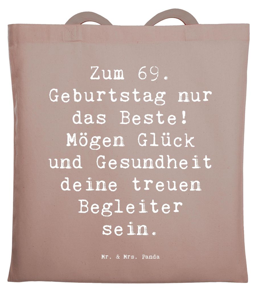 Mr. & Mrs. Panda Shopping Tasche Spruch 69. Geburtstag Produktbild 