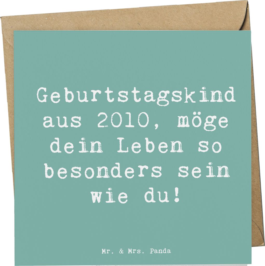 Mr. & Mrs. Panda Klappkarte Spruch 2010 Geburtstag - Meeresbrise - Geschenk, anlasskarte, Geburtstagswünsche, Grußkarte, Happy Birthday, besonder...