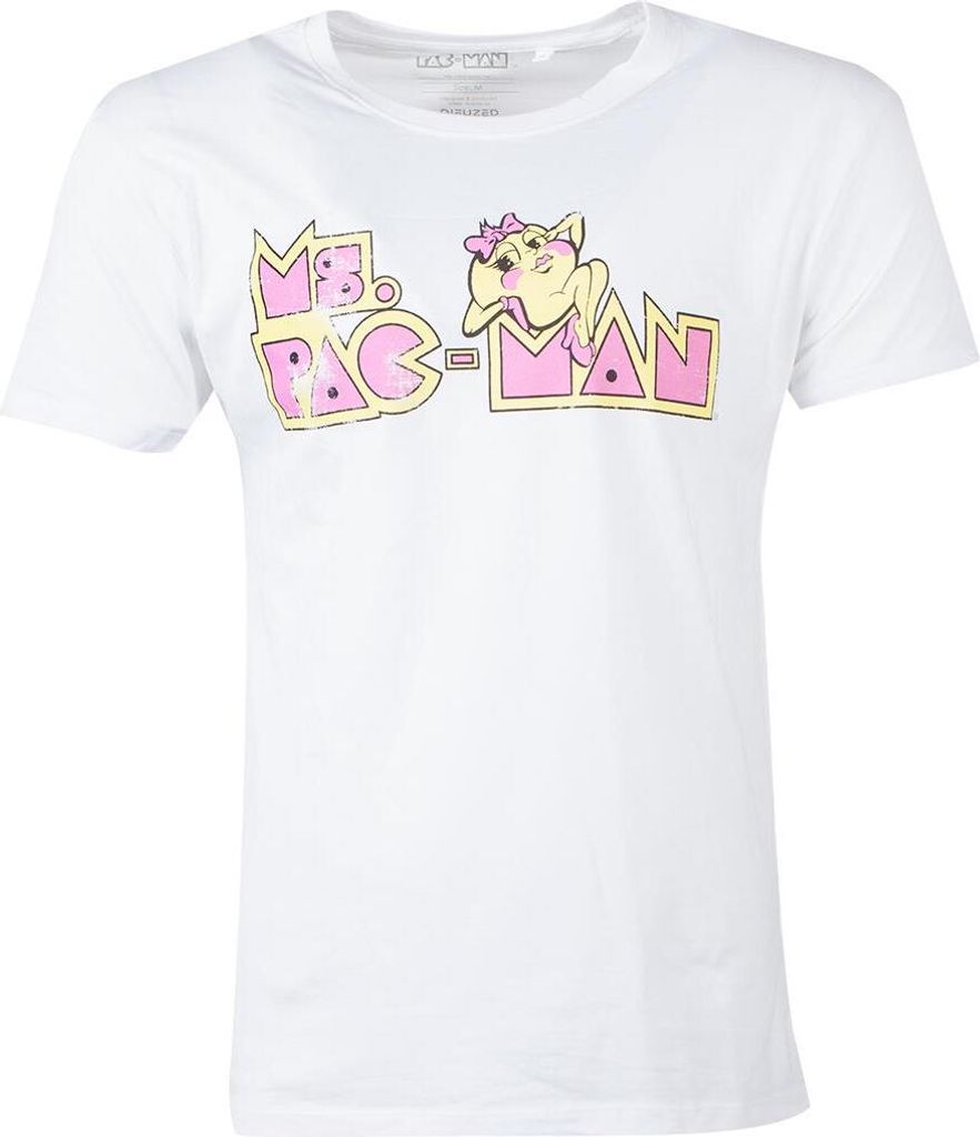 Pac-man - Ms. Pacman Logo T-Shirt White-XL Produktbild 