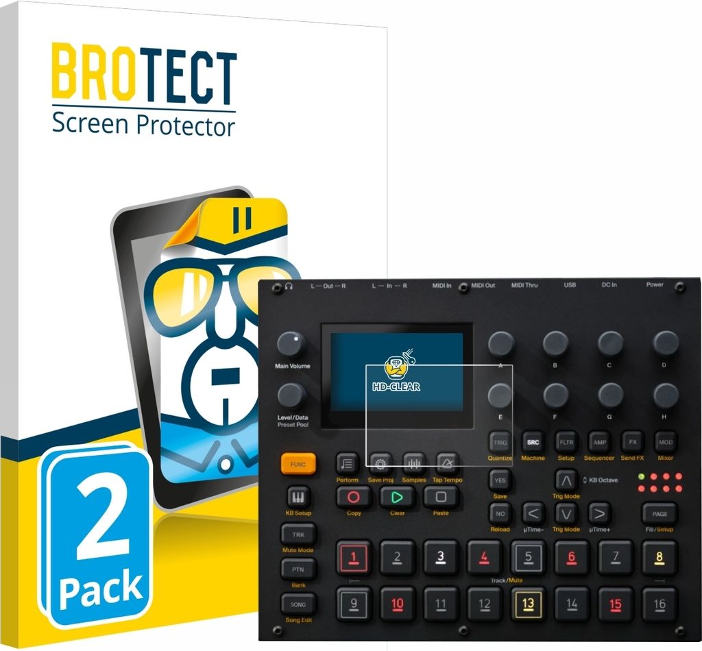 2x Für Elektron Digitakt II Schutzfolie BROTECT Displayschutz Display Schutz Folie Klar Transparent