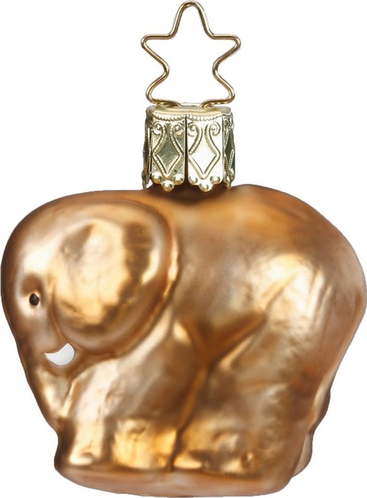 Christbaumschmuck Anhänger Glas Elefant 5cm Braun Beige