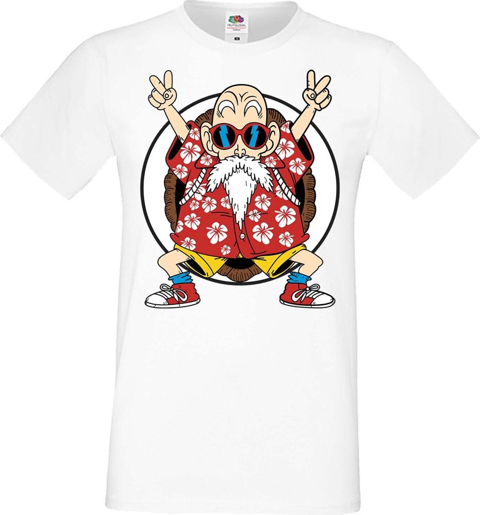 Herren T-Shirt Anime Manga Dragon Anime Manga Ball Z Master Roshi 02 Dbz Sensei, Man 3XL / Weiß