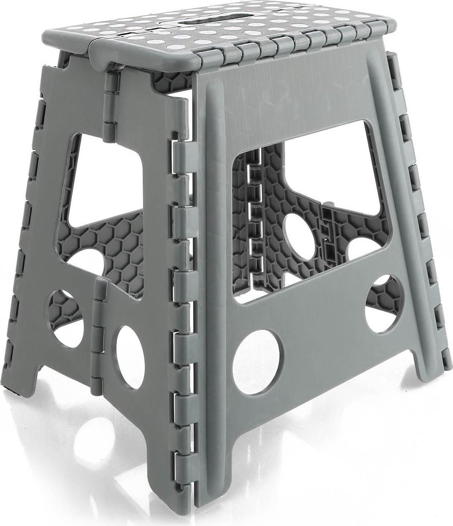 com-four Klapptritt mit Gumminoppen XXL - faltbarer Tritthocker - tragbare Aufstiegshilfe für Haushalt, Küche, und Bad - rutschfester Klapphock...