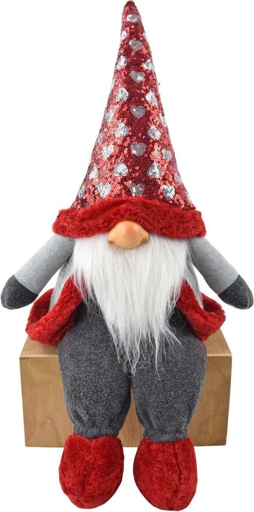 Sitzender Weihnachtswichtel Nikolaus 92 cm – Dekorative Weihnachtsfigur