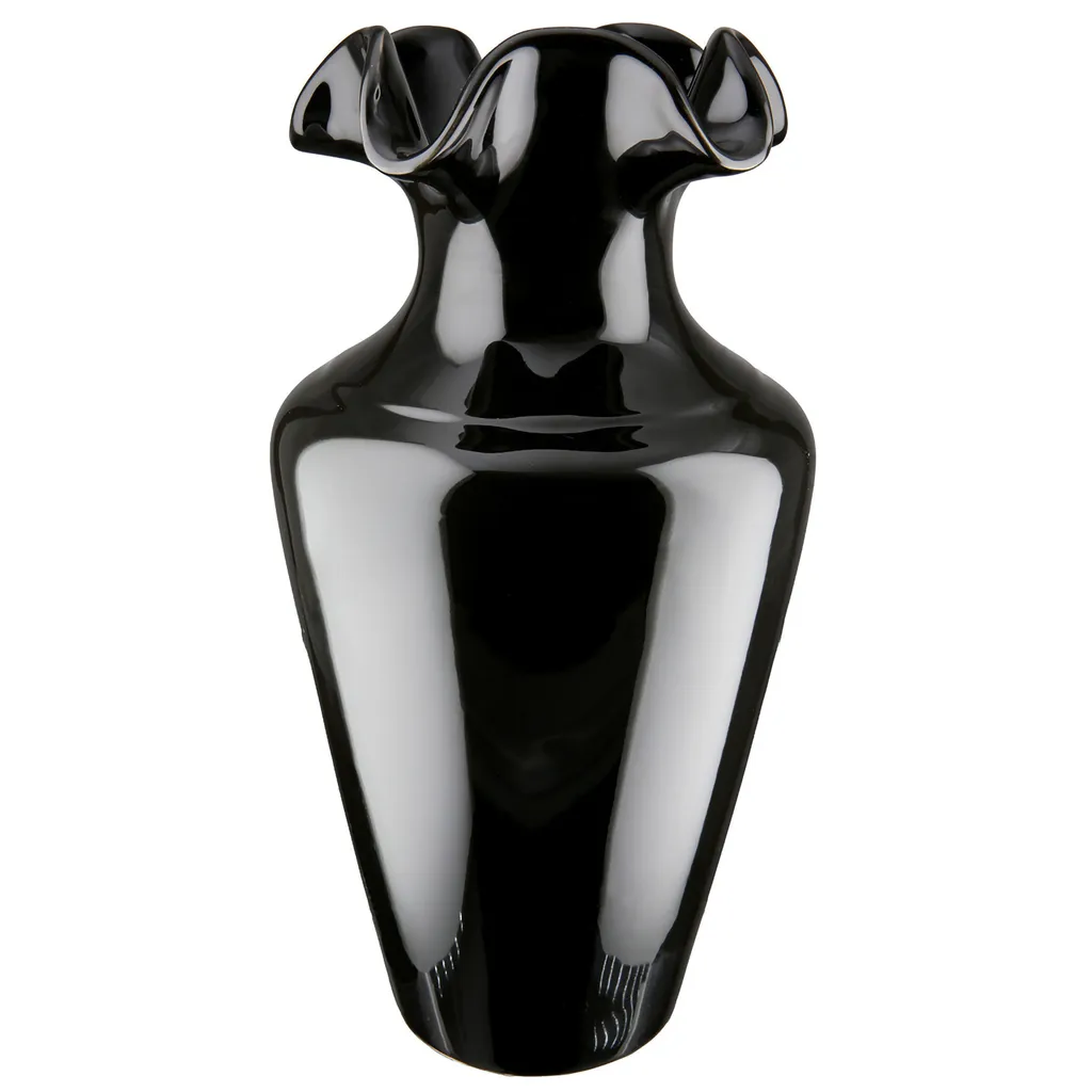 Vase en céramique noire Irina 40 cm conique - Finition haut de gamme