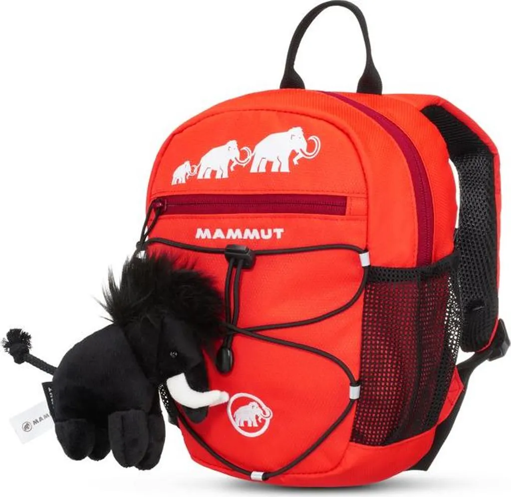 Sac à dos Mammut First Zip 4L rouge pour enfant avec peluche