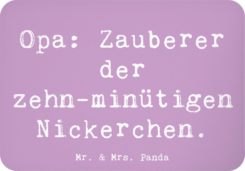 Mr. & Mrs. Panda magnet Spruch Opa Nickerchenmeister - Lavendeltraum - Geschenk, Ruhe, handgemacht, Kühlschrankmagnet, Großpapa, tafelmagnet, haf...