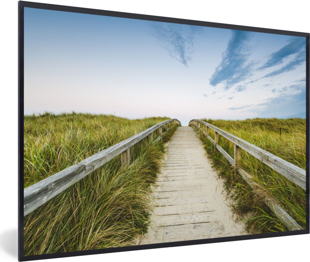 MuchoWow MuchoWow Gerahmtes Poster Strand - Weg - Himmel 30x20 cm - Poster mit zchwarzem Bilderrahmen - Kunstdruck - Bild-Poster