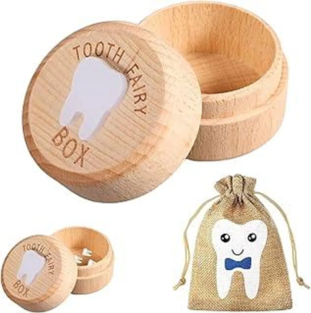 Porta Denti da Latte Legno Design - Scatola Fatina dei Denti Bambini
