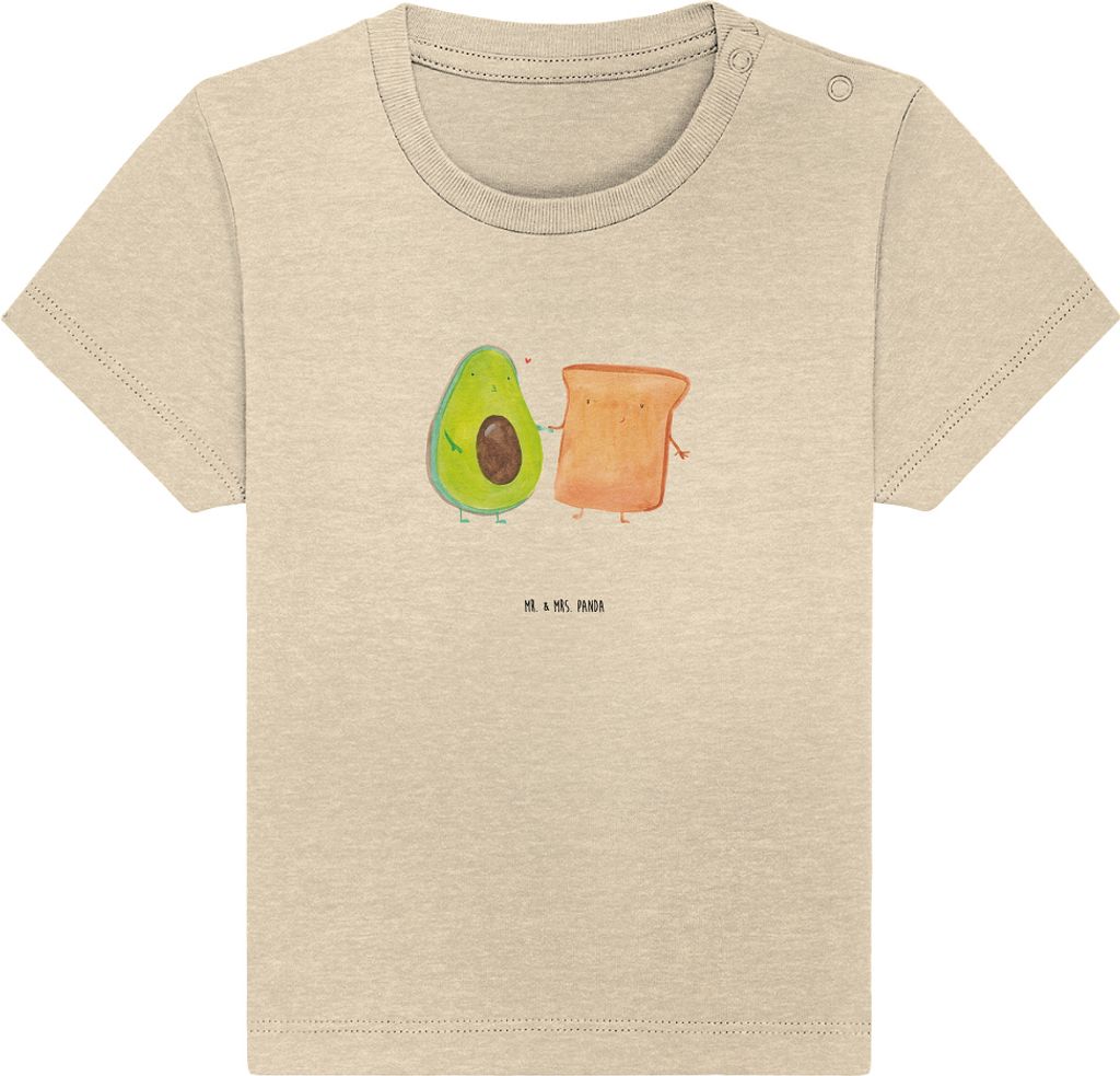 Mr. & Mrs. Panda T-Shirt Avocado Toast 24. - 36. Monat - Natural Raw - Geschenk, Babyshirt, Liebe, Kinder, Hochzeit, Pärchen, Freundin, Kleinkind ...