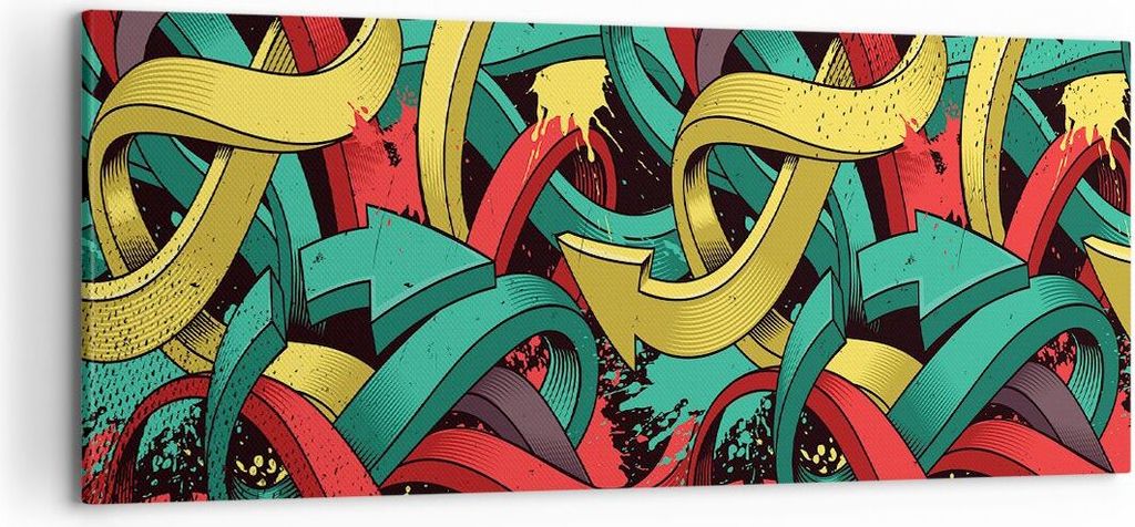 Bild auf Leinwand - Leinwandbild - Abstraktion modern - 120x50cm - Wand Bild - Wanddeko - Leinwanddruck - Bilder - Kunstdruck - Wanddekoration - Le...