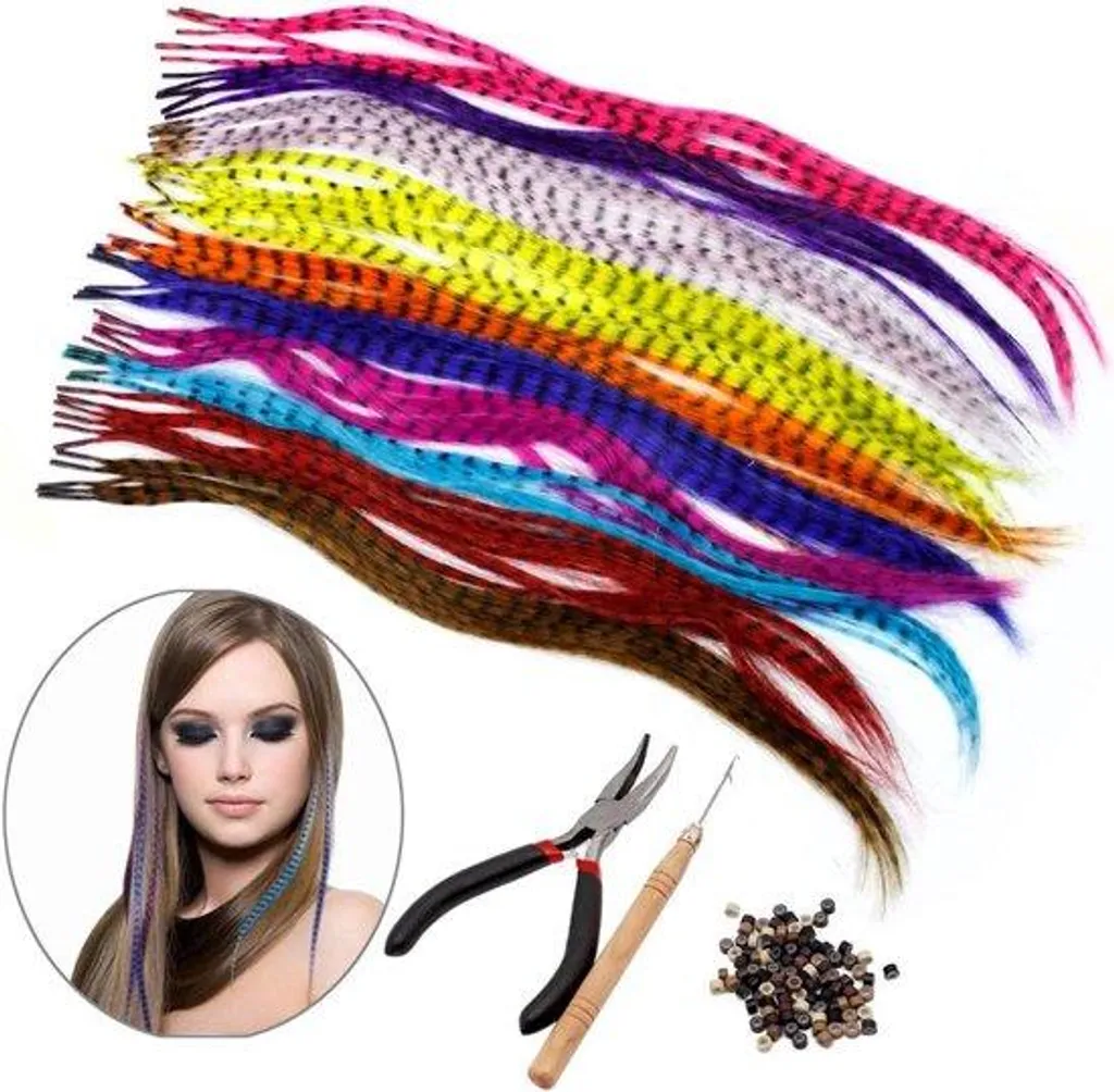 Kit extensions 52 plumes synthétiques pour donner du style aux cheveux
