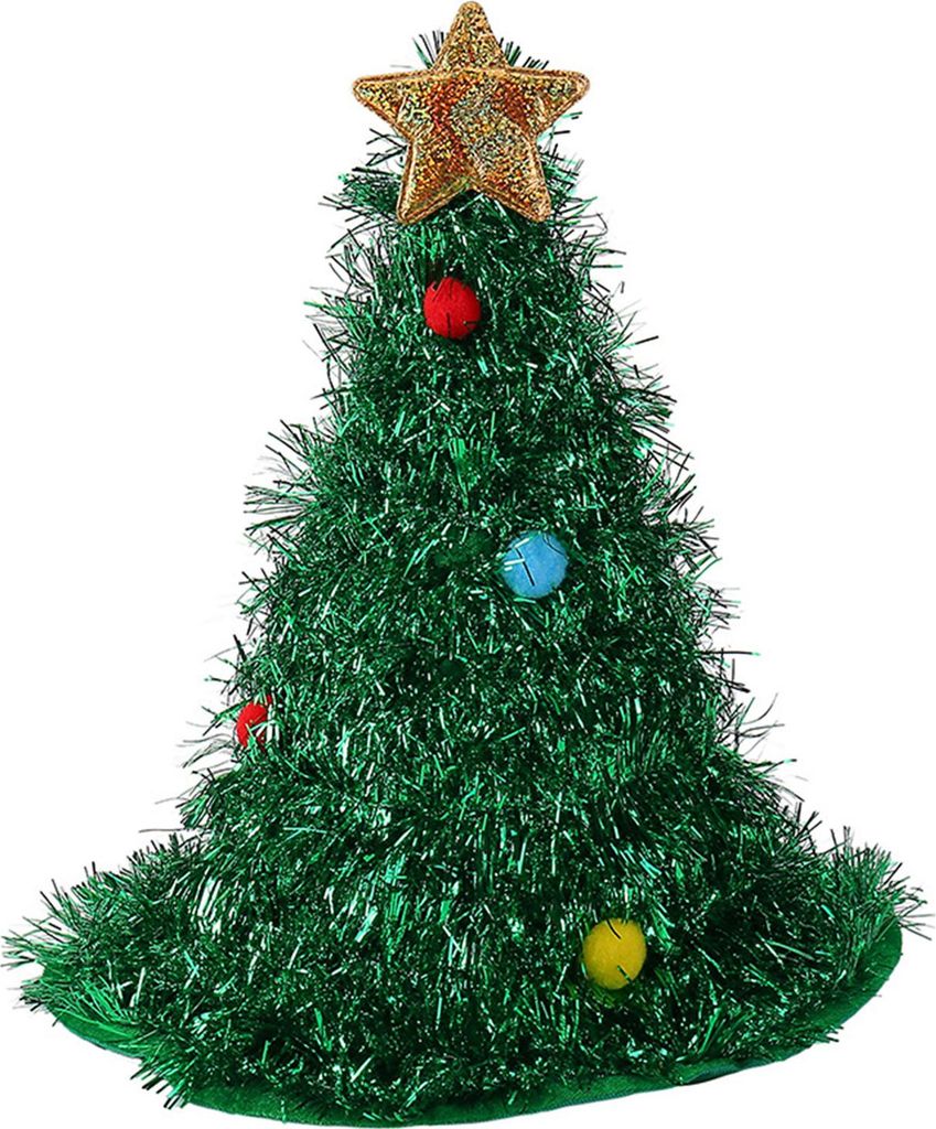 Weihnachtsbaummütze, glitzernde Lametta-Weihnachtsmütze für Erwachsene und Kinder, lustiges Partyzubehör für Neujahrs- und Weihnachtsbedarf
