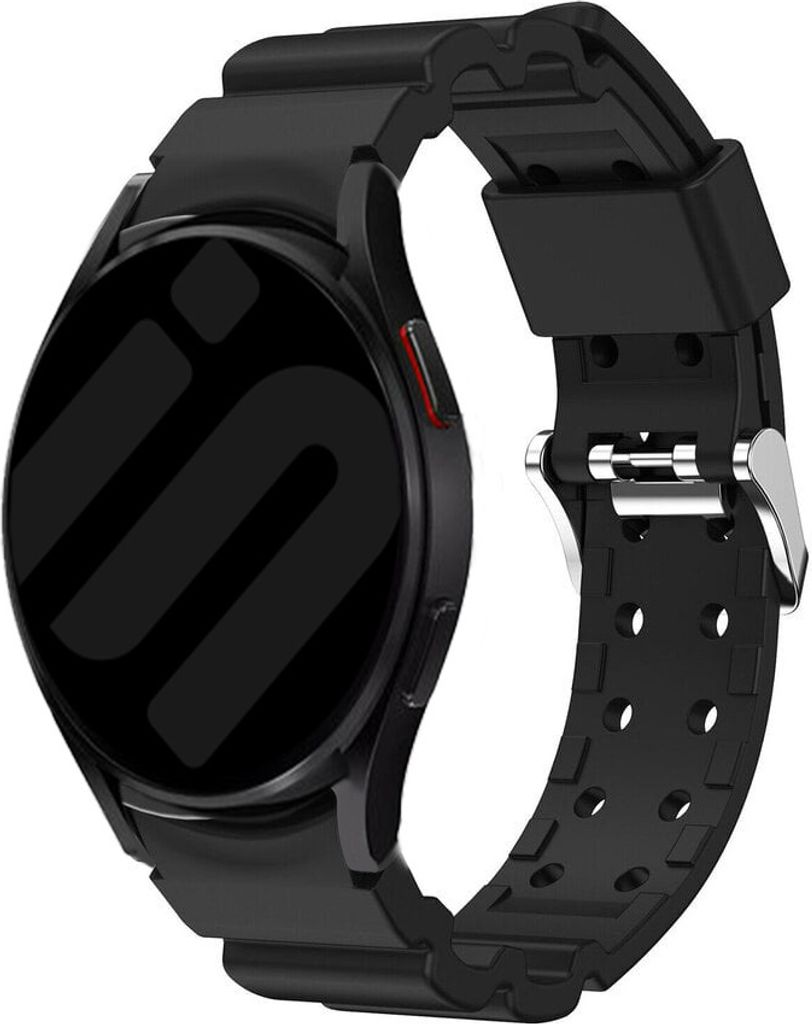 Strap-it Samsung Galaxy Watch 6 Classic 43mm Silikon Panzer Armband (Schwarz)