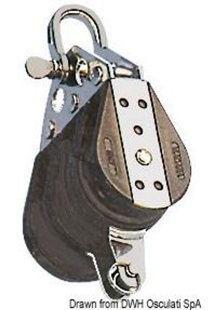 Kugellagerblock 3 Rollen mit Schäkeln 12x57mm - Osculati 55.033.12