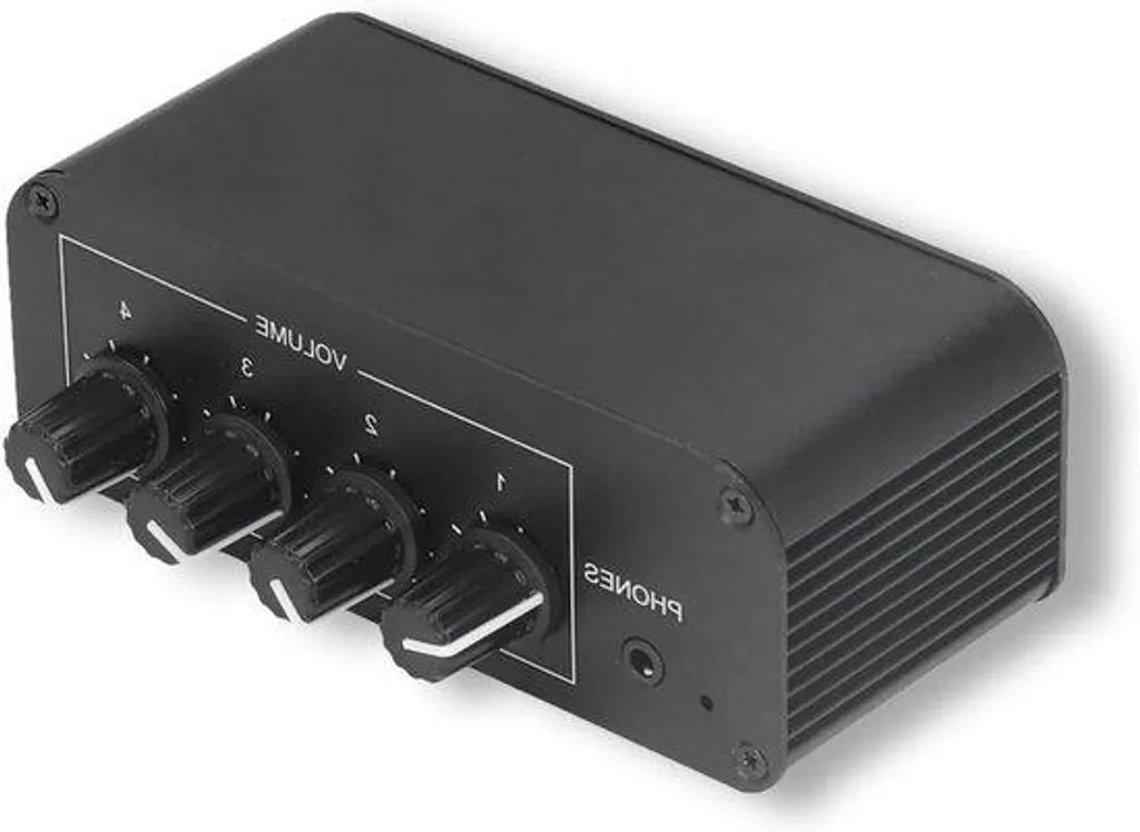 Mélangeur stéréo pour PC et instruments, table de mixage 4 ports portable