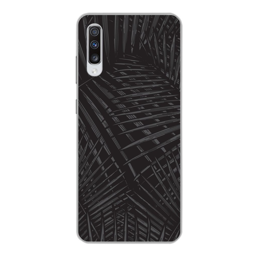 MuchoWow Handyhülle Schutzhülle Hülle für Samsung Galaxy A70 Modern - Pflanzen - Tropisch Silikon Softcase Handy Hülle - Schutzhaube