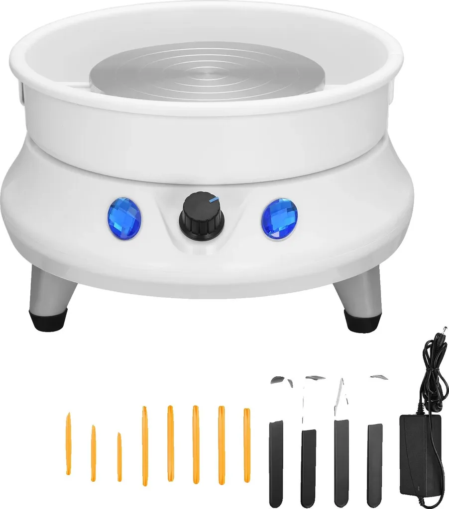 Tour de potier à double moteur 60W performant avec plateau rotatif 15 cm
